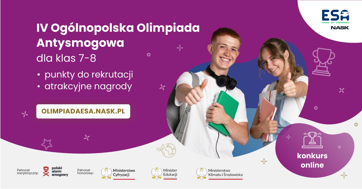 Plakat - Ogólnopolska olimpiada antysmogowa
