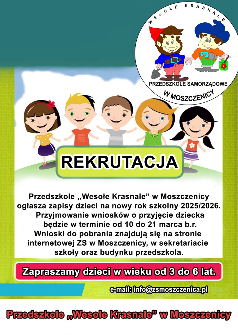 Plakat - Rekrutacja do przedszkola